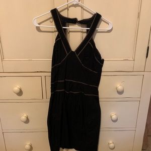French Connection: Black dress with brown piping